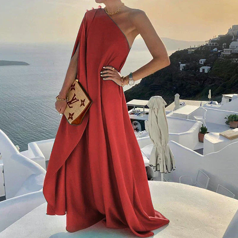 Valenzora | Maxikleid mit Schulterdrapierung für Damen