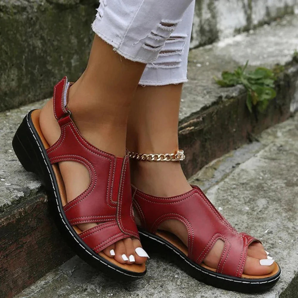 Valenzora | Orthopedic leather wedge sandals 2026 – Stylish comfort for every occasion