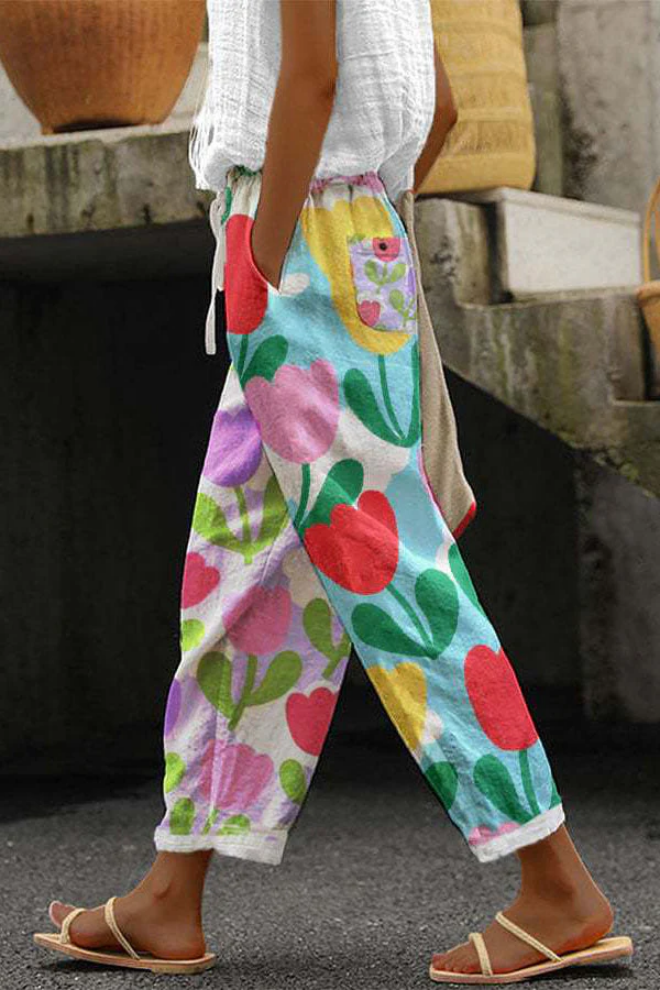 Valenzora | Lässig Unique Printed Button Pocket Pants