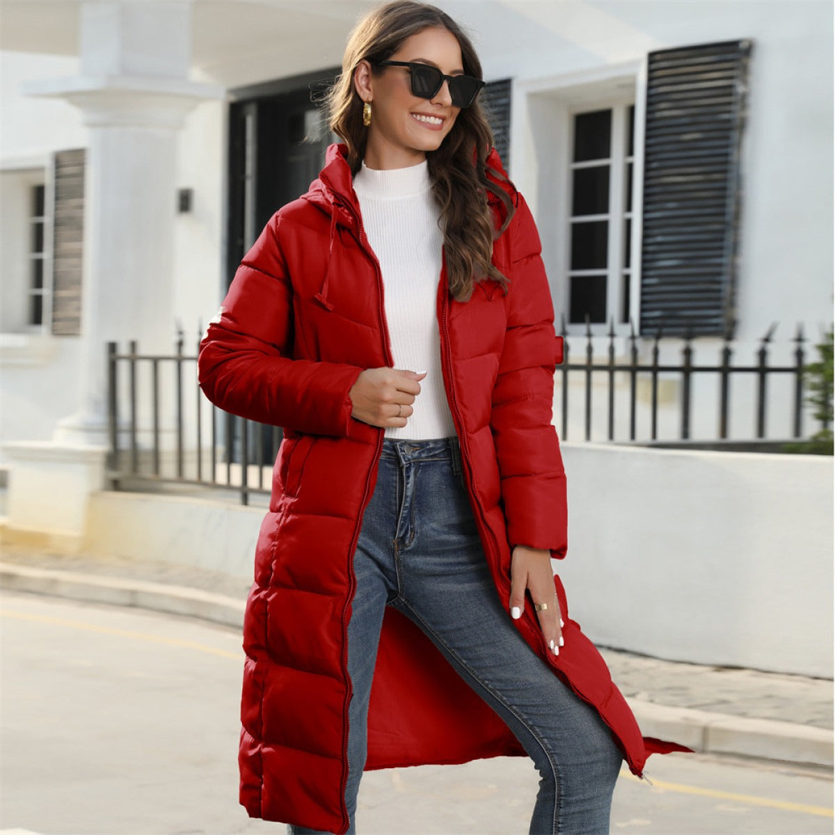 Valenzora | Long Jacket with Hood and Quilted Lining