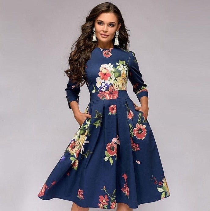 Valenzora - Retrozo elegant, mid-length dress