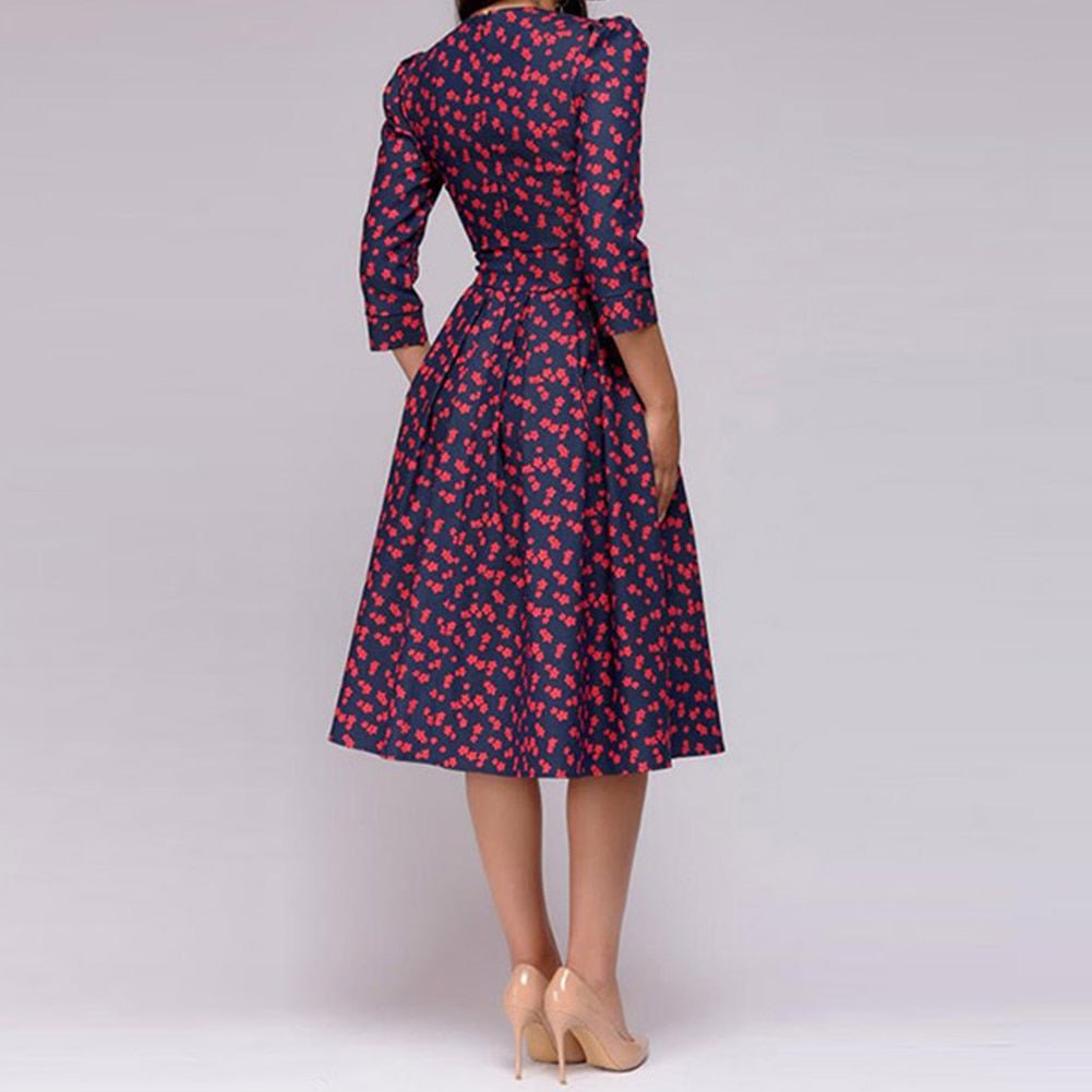 Valenzora - Retrozo elegant, mid-length dress
