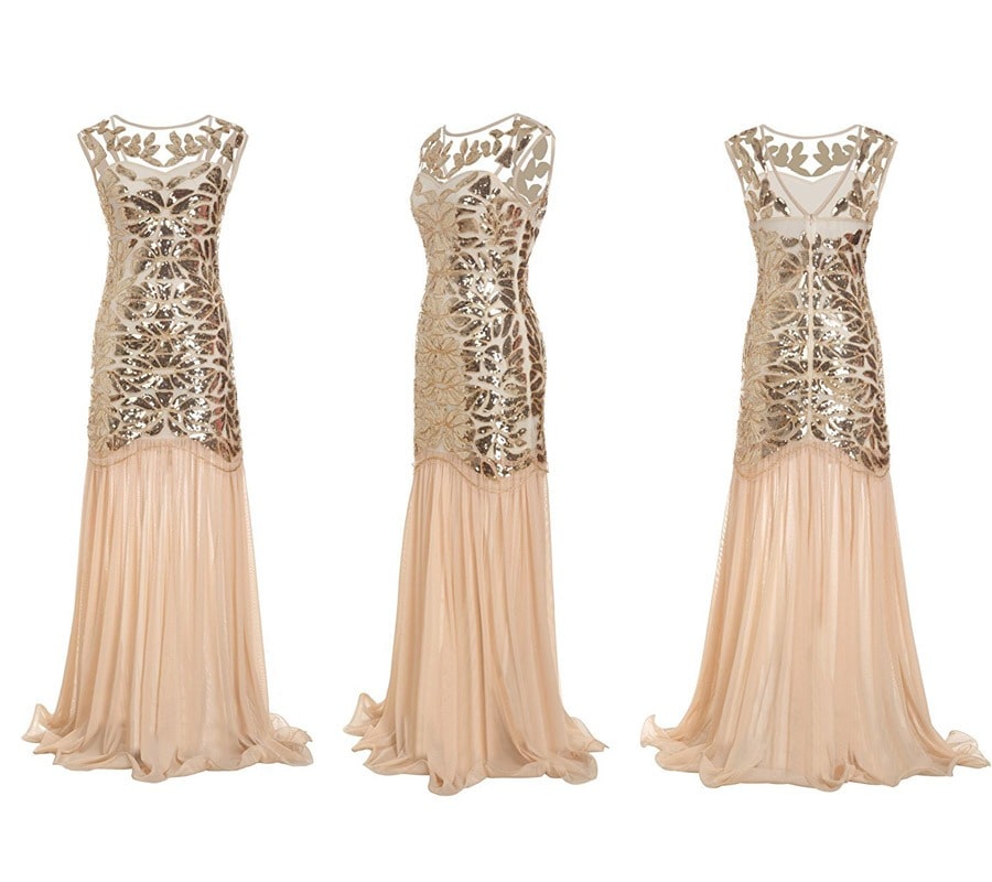 Valenzora | Gatsby Dress 1920s Beige