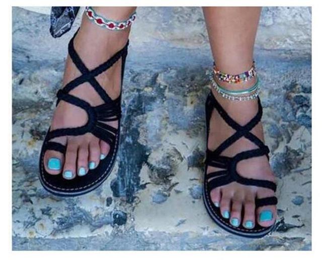 Valenzora | Rope Knot Flat Sandals