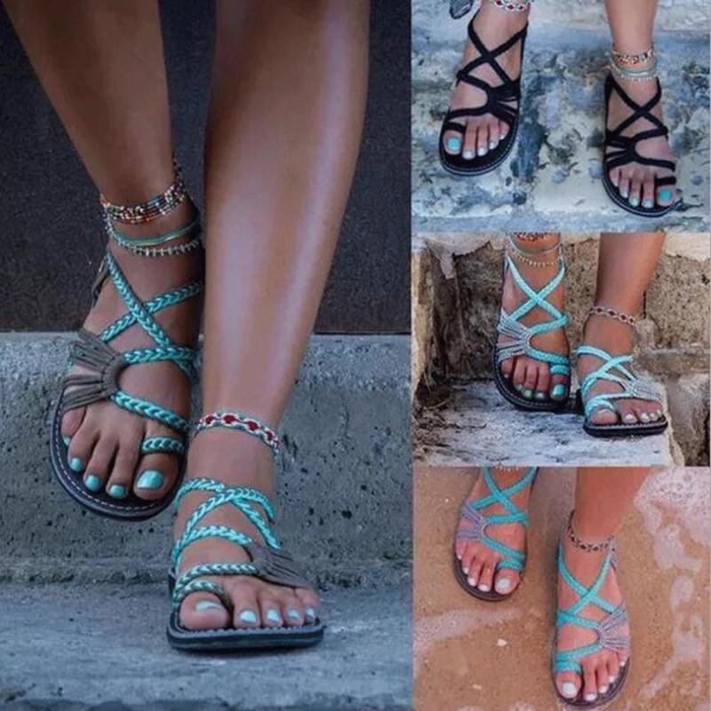 Valenzora | Rope Knot Flat Sandals
