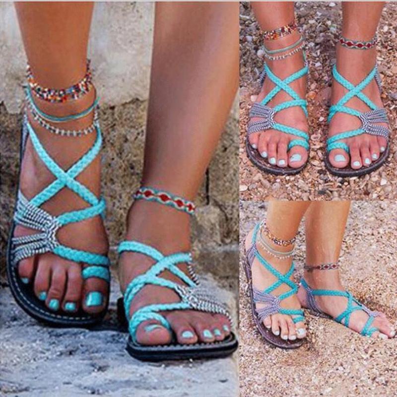 Valenzora | Rope Knot Flat Sandals