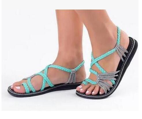 Valenzora | Rope Knot Flat Sandals