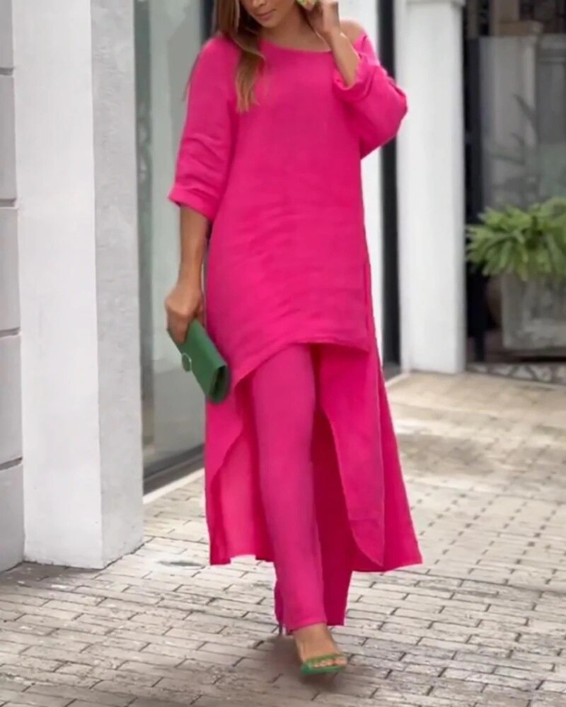 Valenzora | Chic linen tunic & trousers combination for women