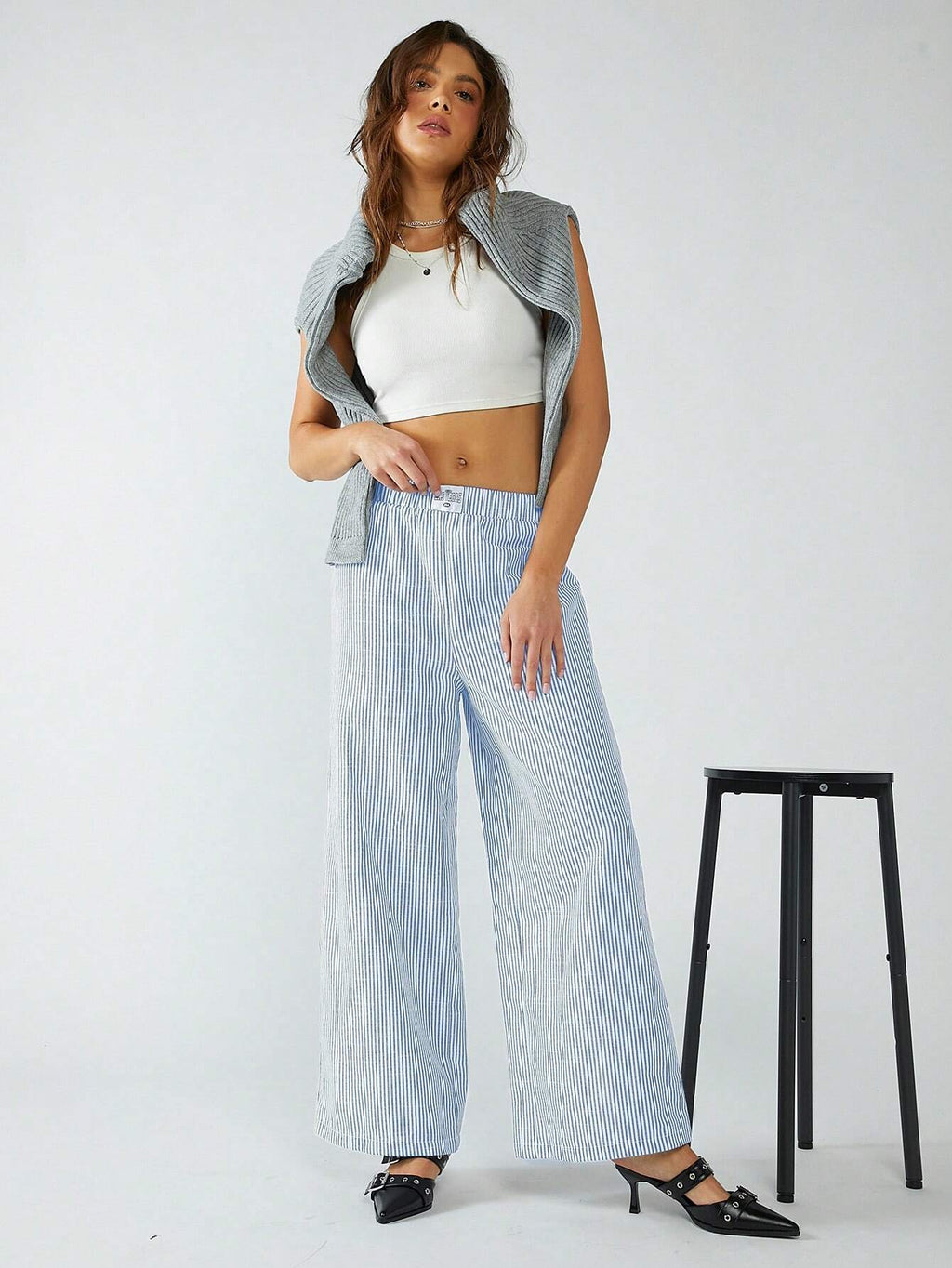 Valenzora | HOSE AUS GESTREIFTEM STOFF
