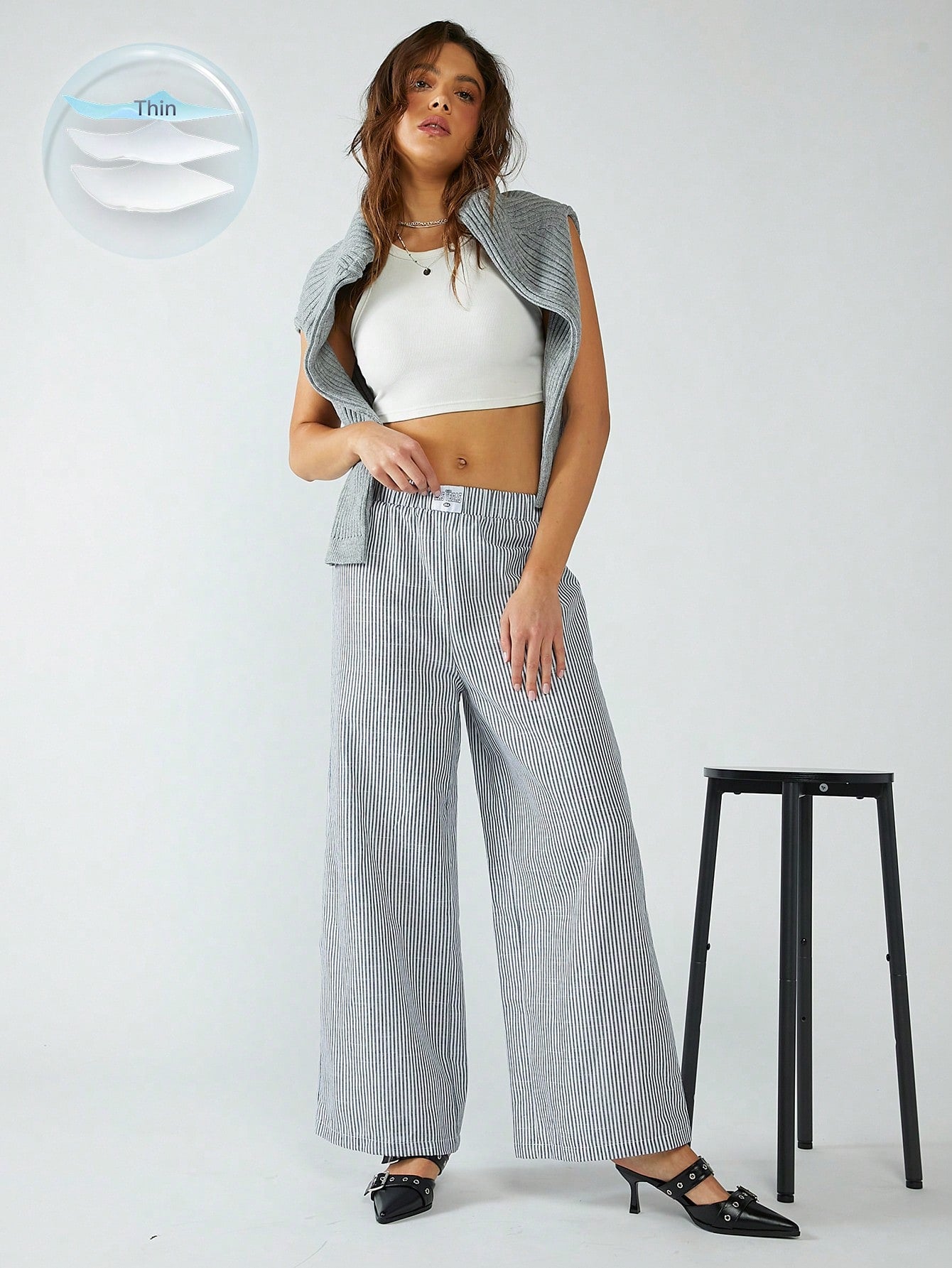 Valenzora | HOSE AUS GESTREIFTEM STOFF