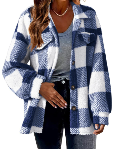 Valenzora | Warm women's jacket with check pattern