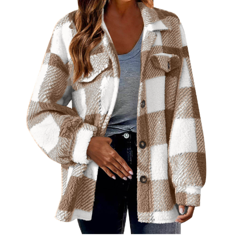 Valenzora | Warm women's jacket with check pattern