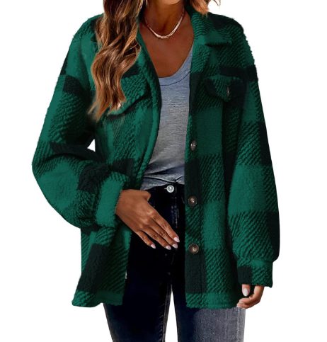 Valenzora | Warm women's jacket with check pattern