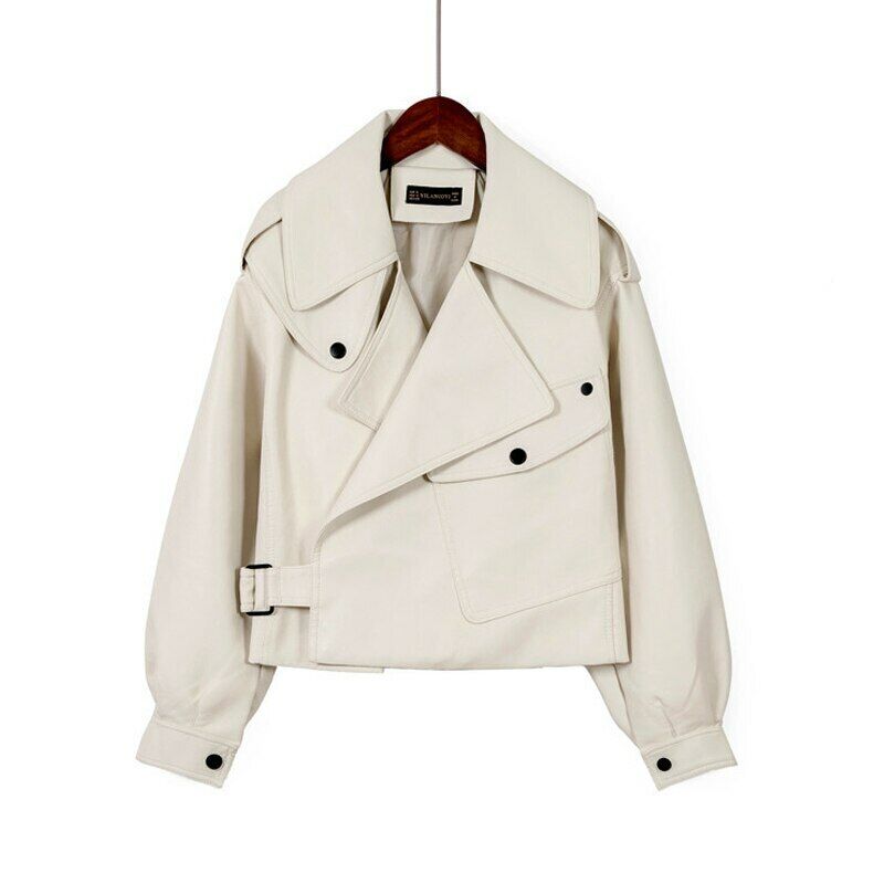 Leather coat for women