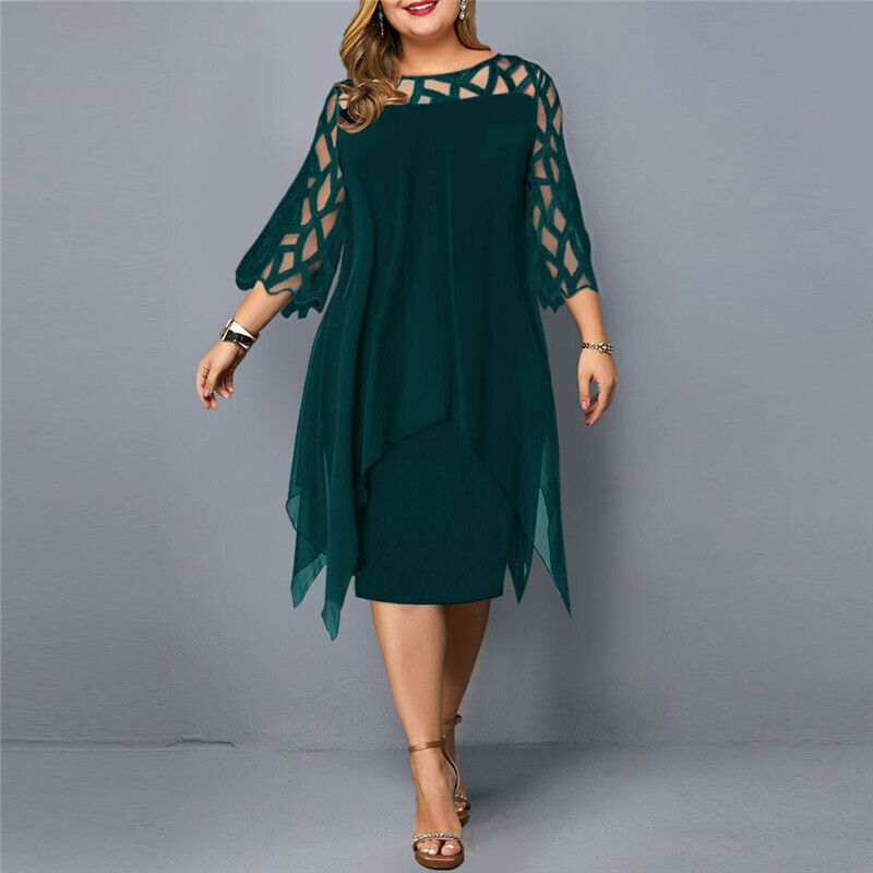 Valenzora | Elegantes Midikleid mit transparenten Ärmeln für Damen