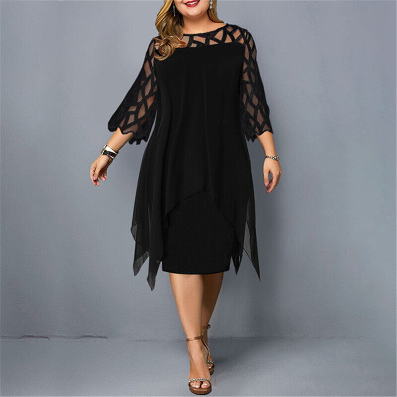 Valenzora | Elegantes Midikleid mit transparenten Ärmeln für Damen