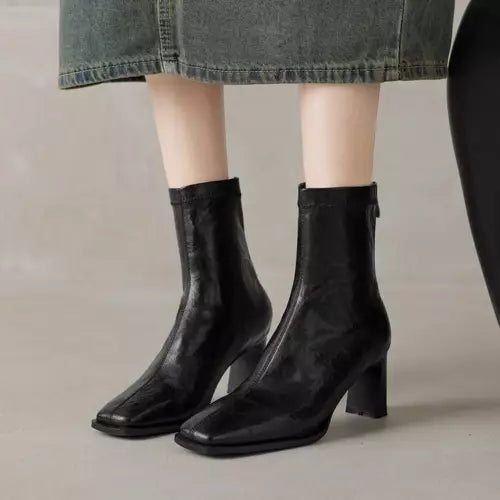 Valenzora | Damen Stiefeletten mit eckiger Zehenpartie - hohe Absätze, bequem und strapazierfähig