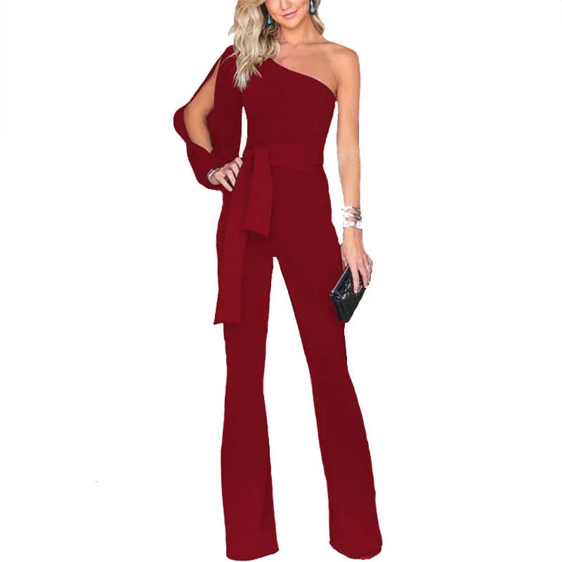 Asymmetrical one-shoulder jumpsuit