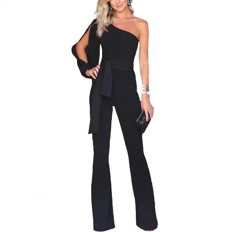 Asymmetrical one-shoulder jumpsuit