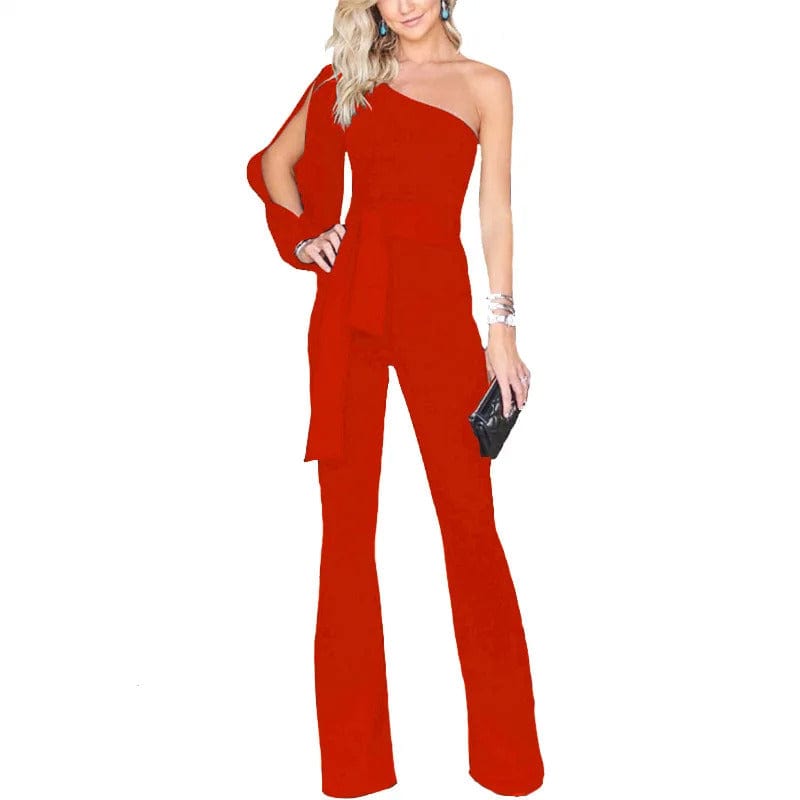Asymmetrical one-shoulder jumpsuit