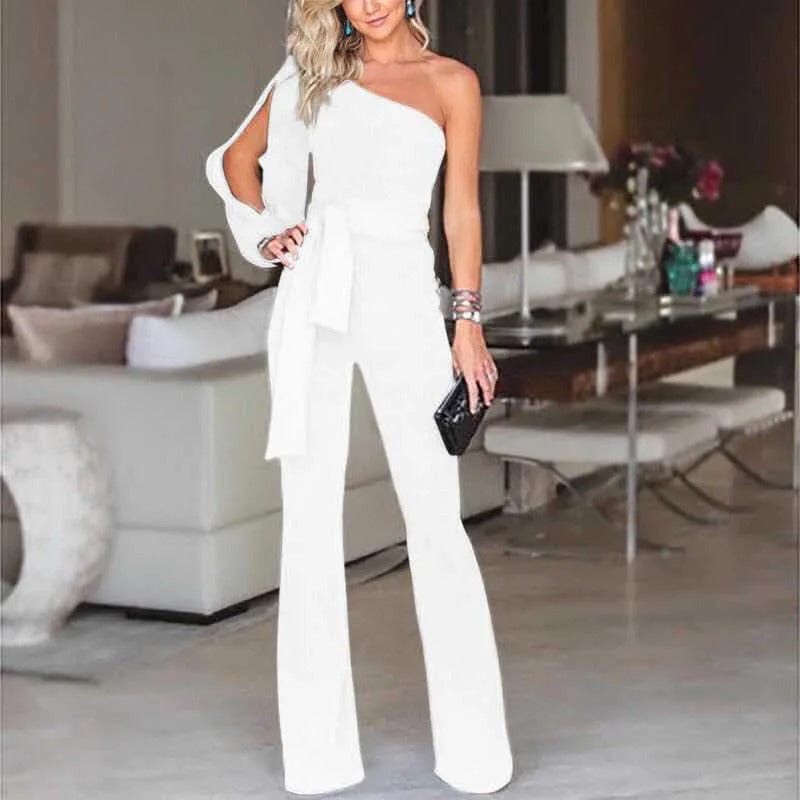 Asymmetrical one-shoulder jumpsuit