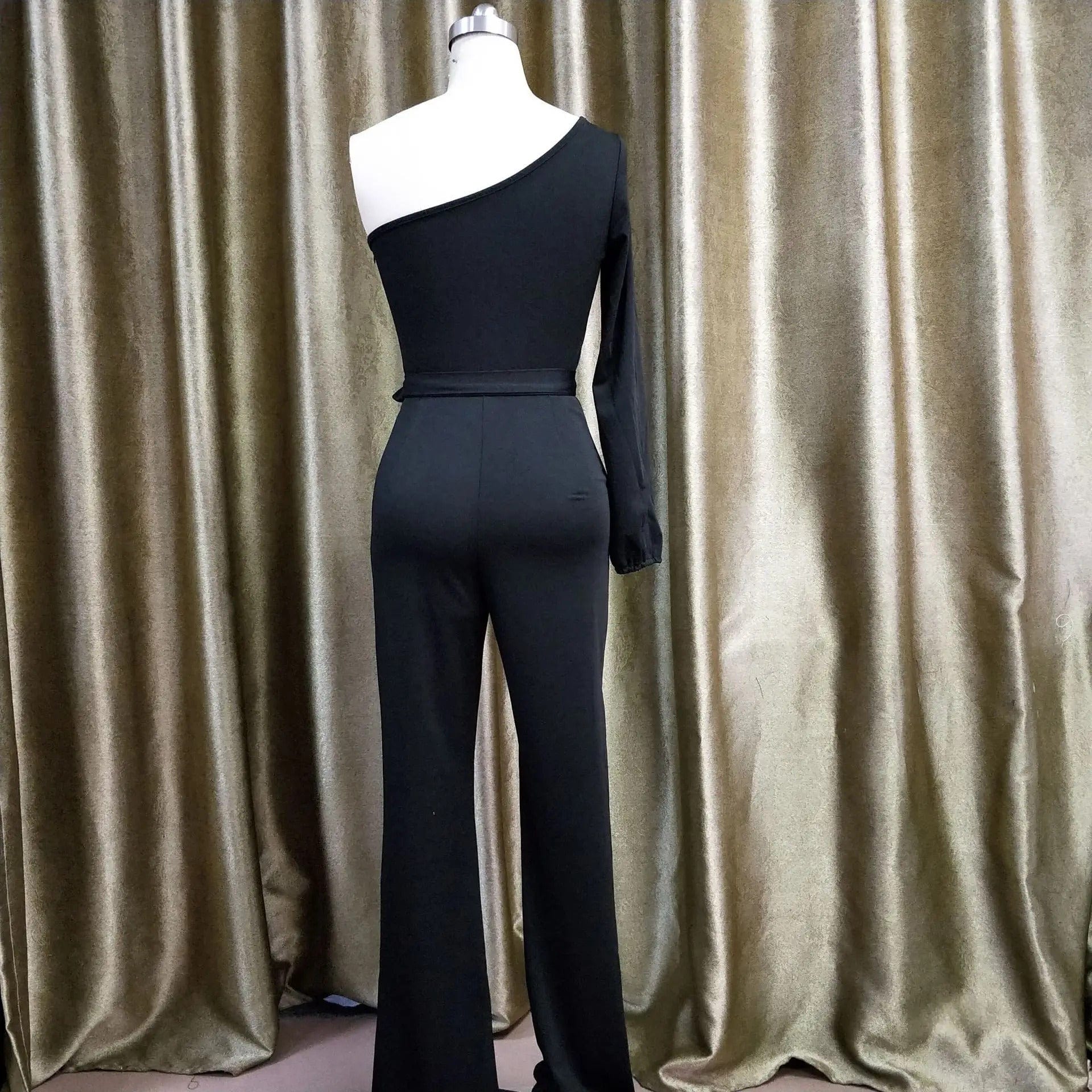 Asymmetrical one-shoulder jumpsuit