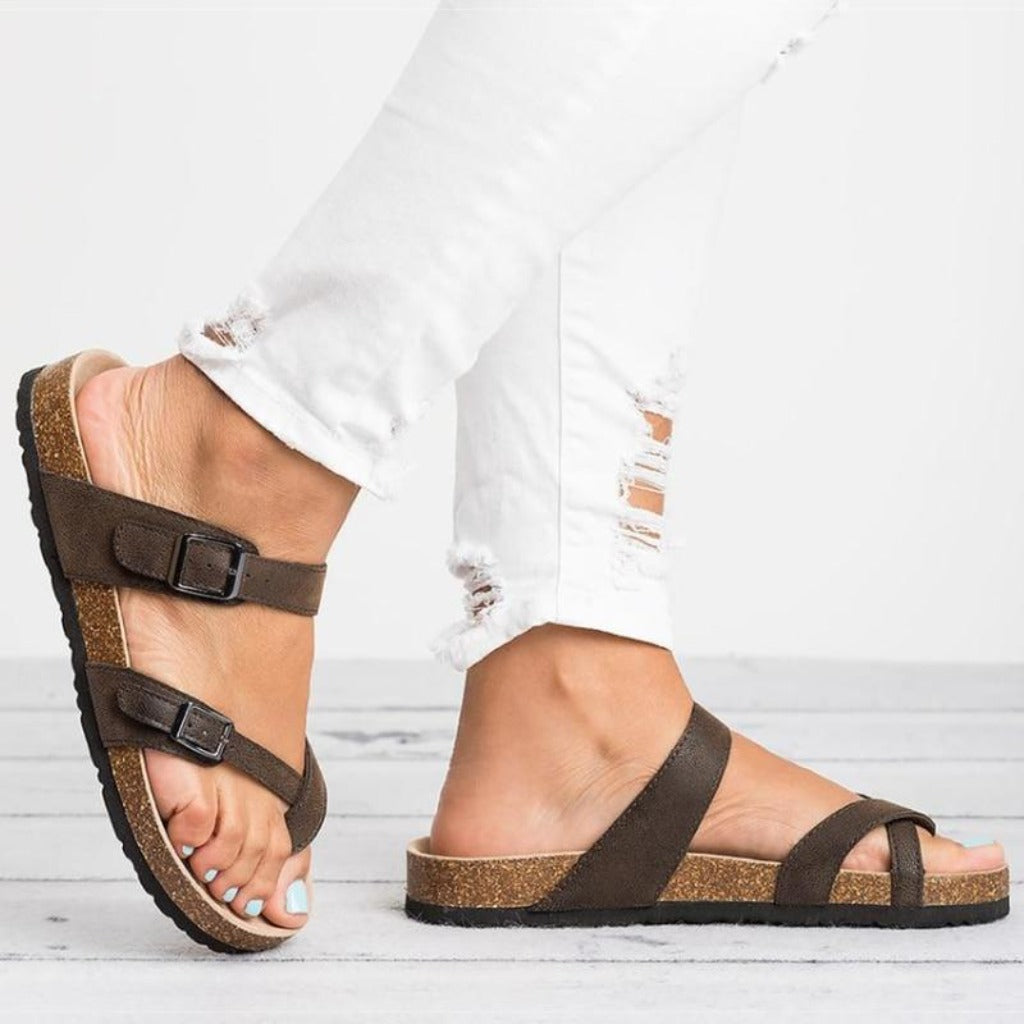 Valenzora | Sandals Rome Style Flip Flops Oversized Flat Heel Low Heels