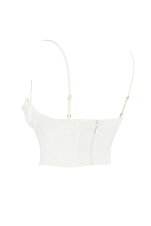Valenzora | Ivory satin draped corset