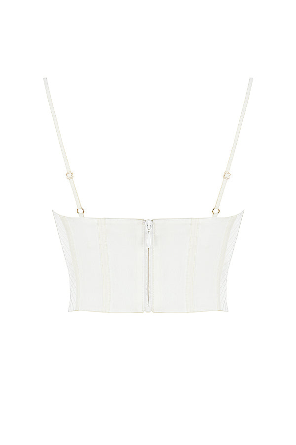 Valenzora | Ivory satin draped corset