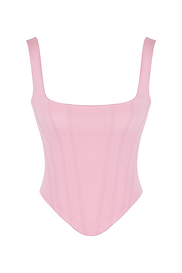Valenzora | Fairy Pink Satin Longline Corset