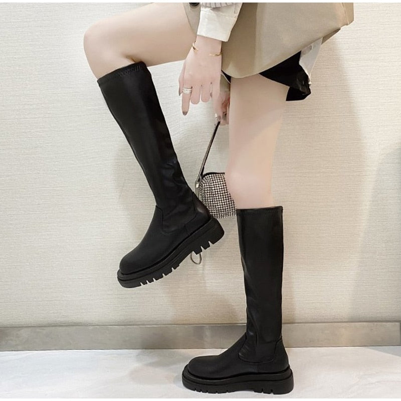 Serdia - Over-the-knee leather boots for women