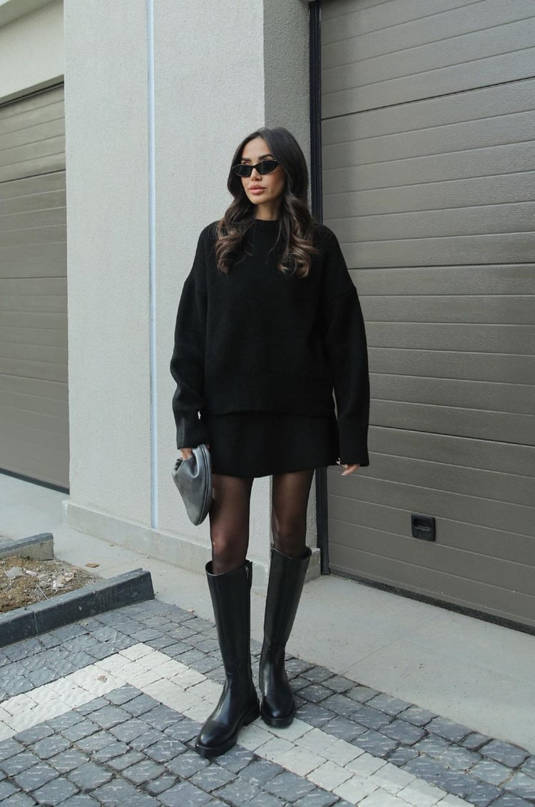 Valenzora | 1-piece knitwear set - women's sweater and skirt with a relaxed fit