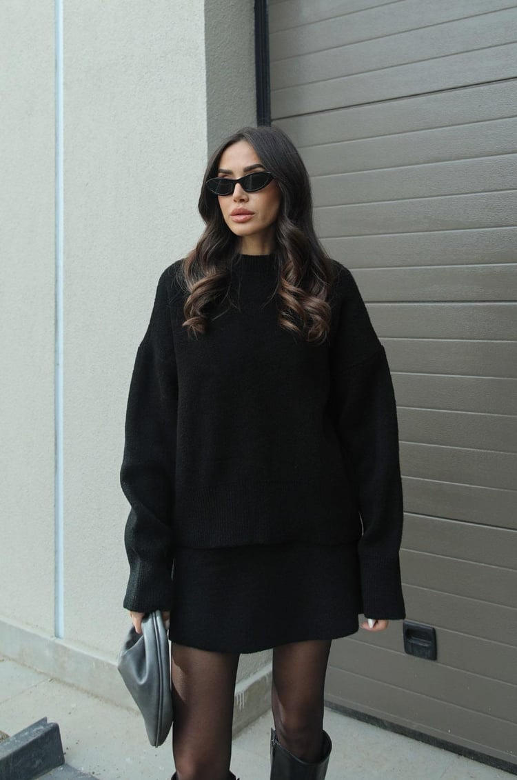 Valenzora | 1-piece knitwear set - women's sweater and skirt with a relaxed fit