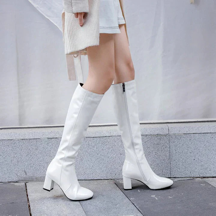 Valenzora | High patent leather boots for women