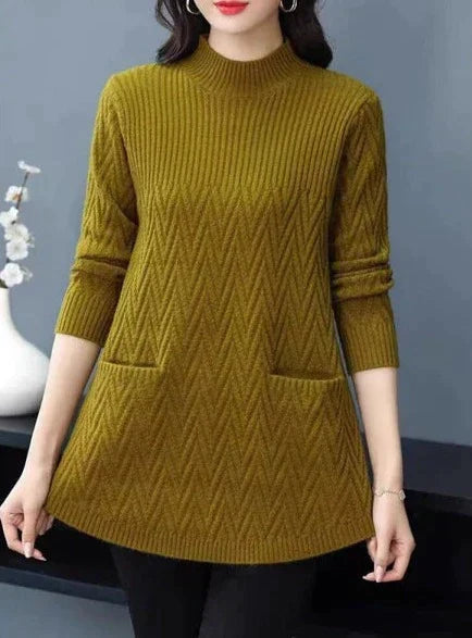 Women's sweater with high collar
