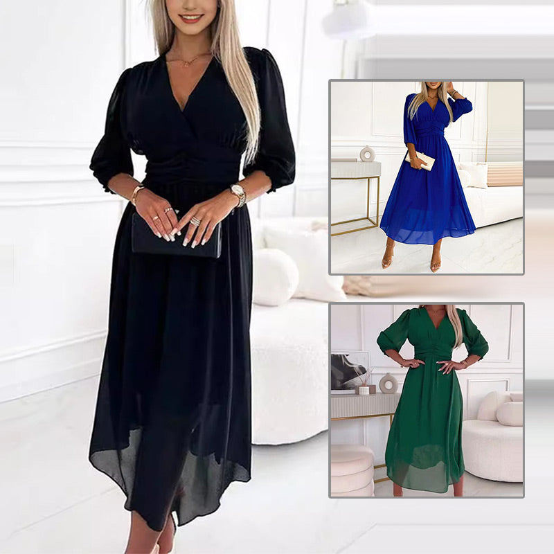 Valenzora | Women's V-Neck Lightweight Chiffon Dresses