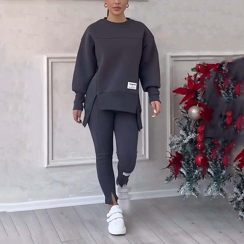 Valenzora | Lässiges Damen-Sweatshirt- und Leggings-Set