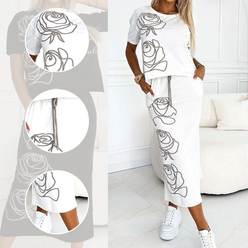 Valenzora | Elegant Two-Piece Set with Floral Pattern for Women