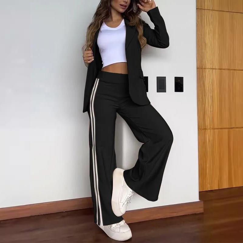Valenzora | Blazer with notched lapels and wide-leg trousers set