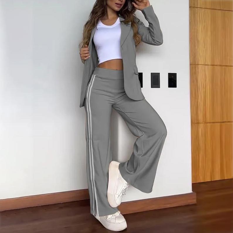 Valenzora | Blazer with notched lapels and wide-leg trousers set