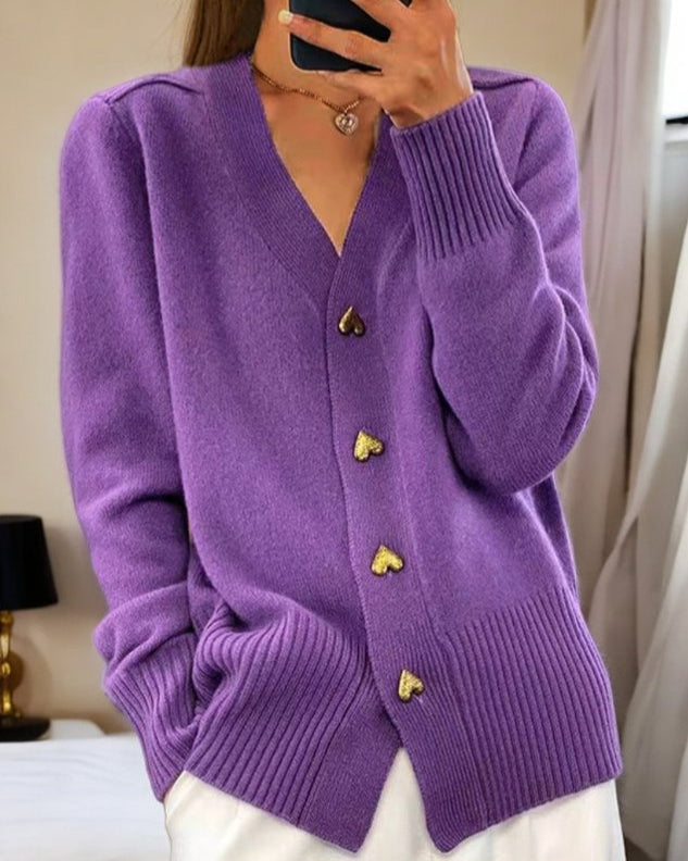 Valenzora | Eleganter Cardigan mit Herzknöpfen