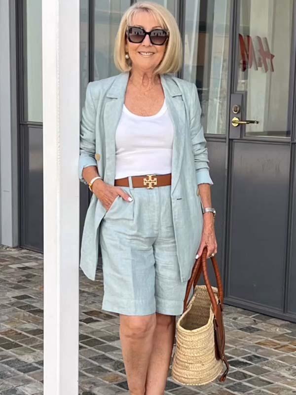 Valenzora | Airy set of floral jacket & shorts