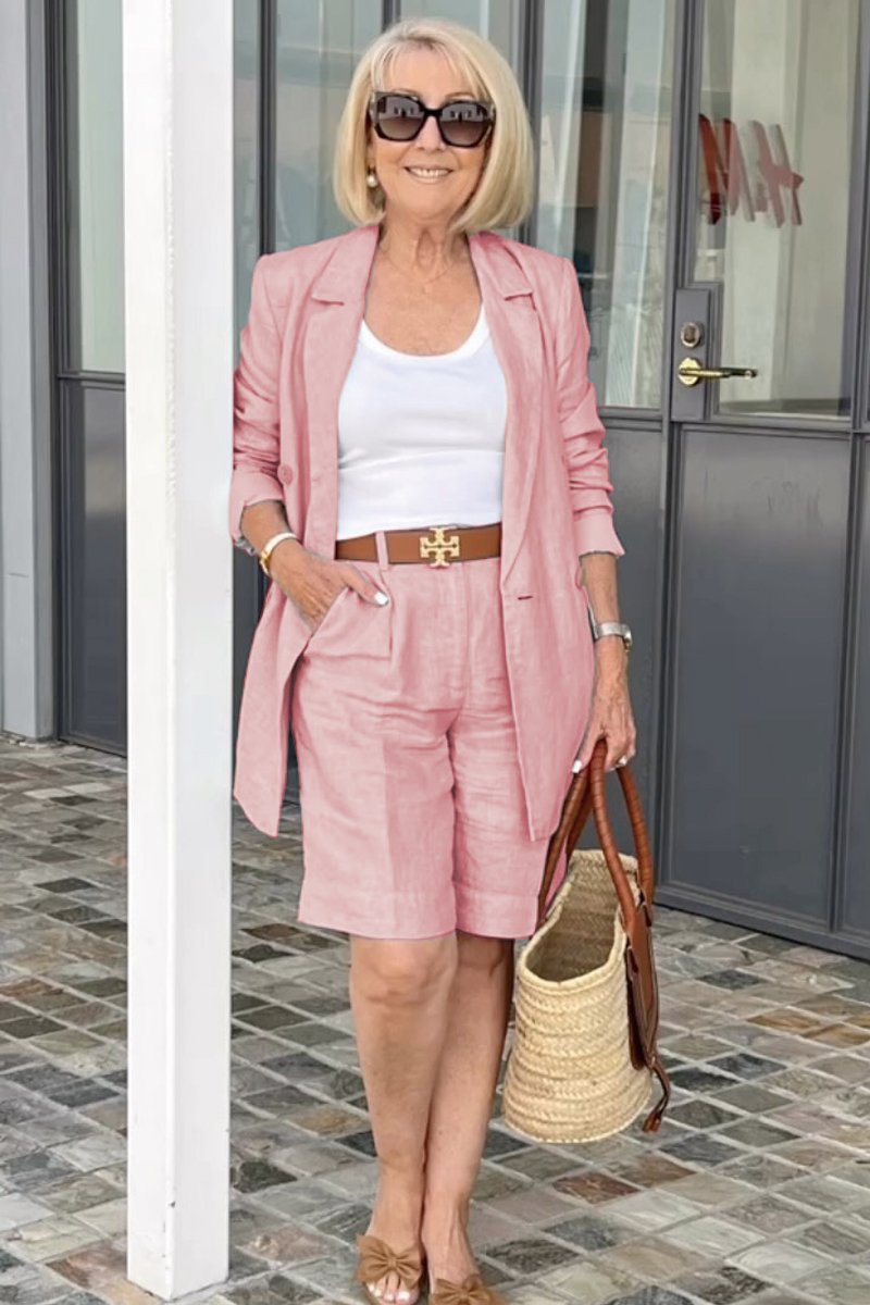 Valenzora | Airy set of floral jacket & shorts