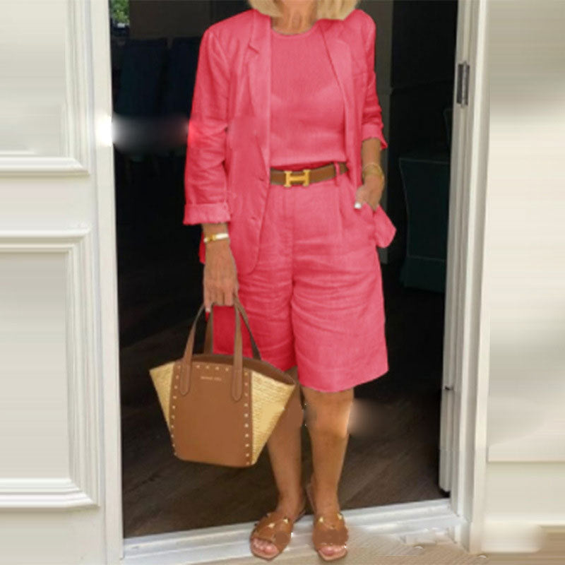 Valenzora | Airy set of floral jacket & shorts