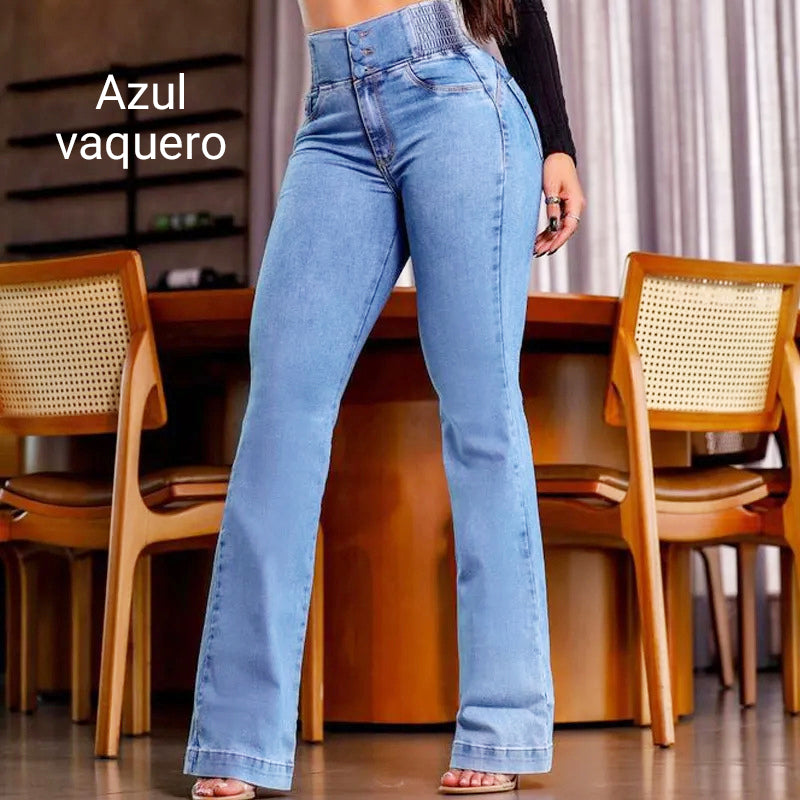 Valenzora | Fashionable wide-leg stretch jeans