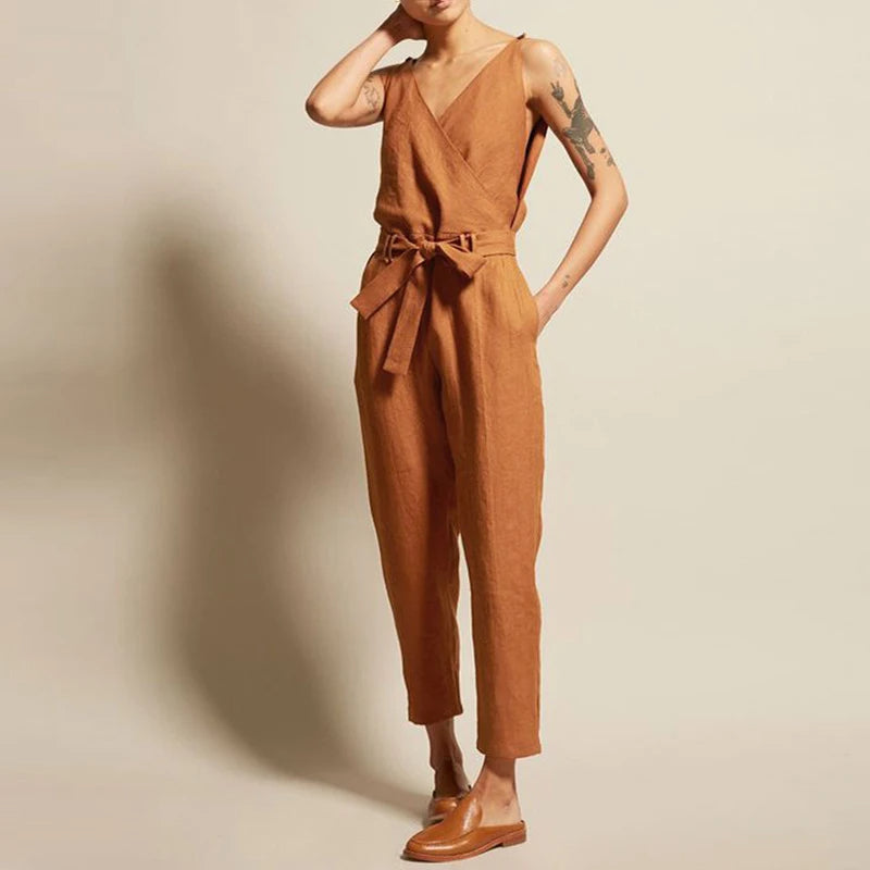 Valenzora | Jumpsuit aus Baumwoll-Leinen-Gemisch