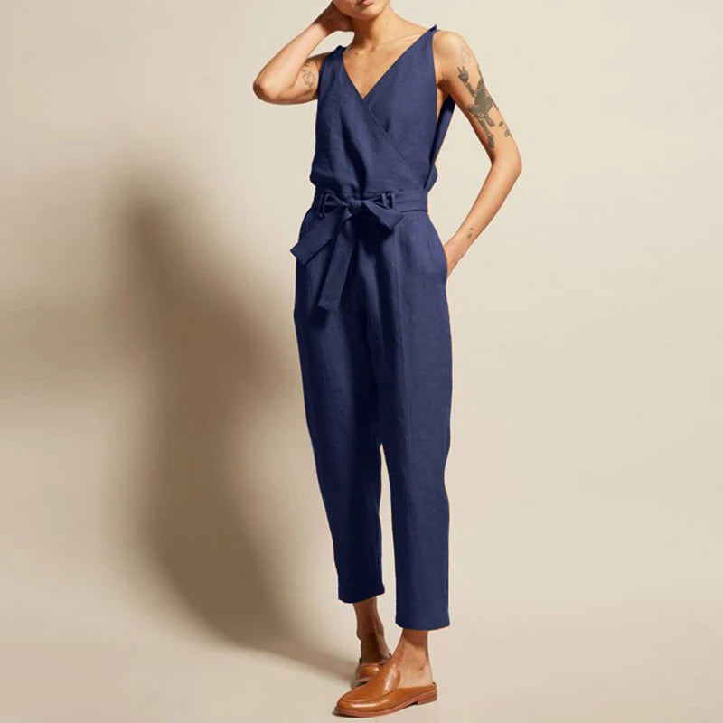 Valenzora | Jumpsuit aus Baumwoll-Leinen-Gemisch