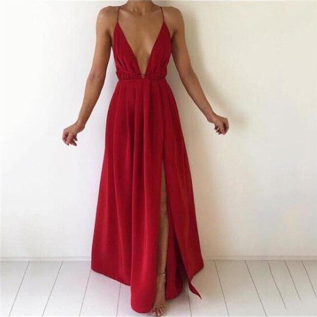 Valenzora | Maxi dress with deep U-neck
