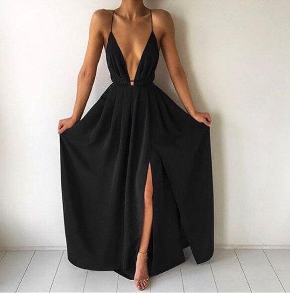 Valenzora | Maxi dress with deep U-neck