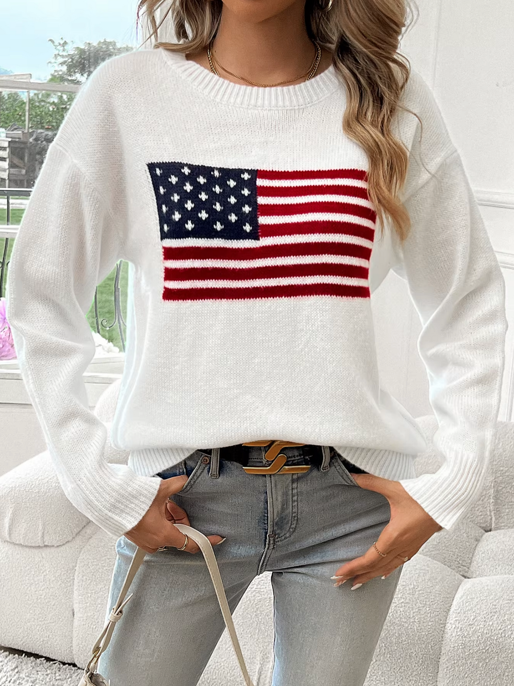 Valenzora | Baumwollstrickpullover mit Rundhals